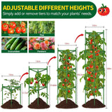 6 Pack Large Tomato Cage for Garden Up to 49" H X 16" W Metal Plant Support Stakes with Clips Triangle Pea Cages Cucumber Trellis for Vegetables Pots Vines Flowers Climbing Plants