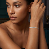 TOPCRED 925 Sterling Silver Bracelet, Diamond-Cut Snake Chain Bracelet for Women Exquisite Gifts for Wife Her 7.5 Inches