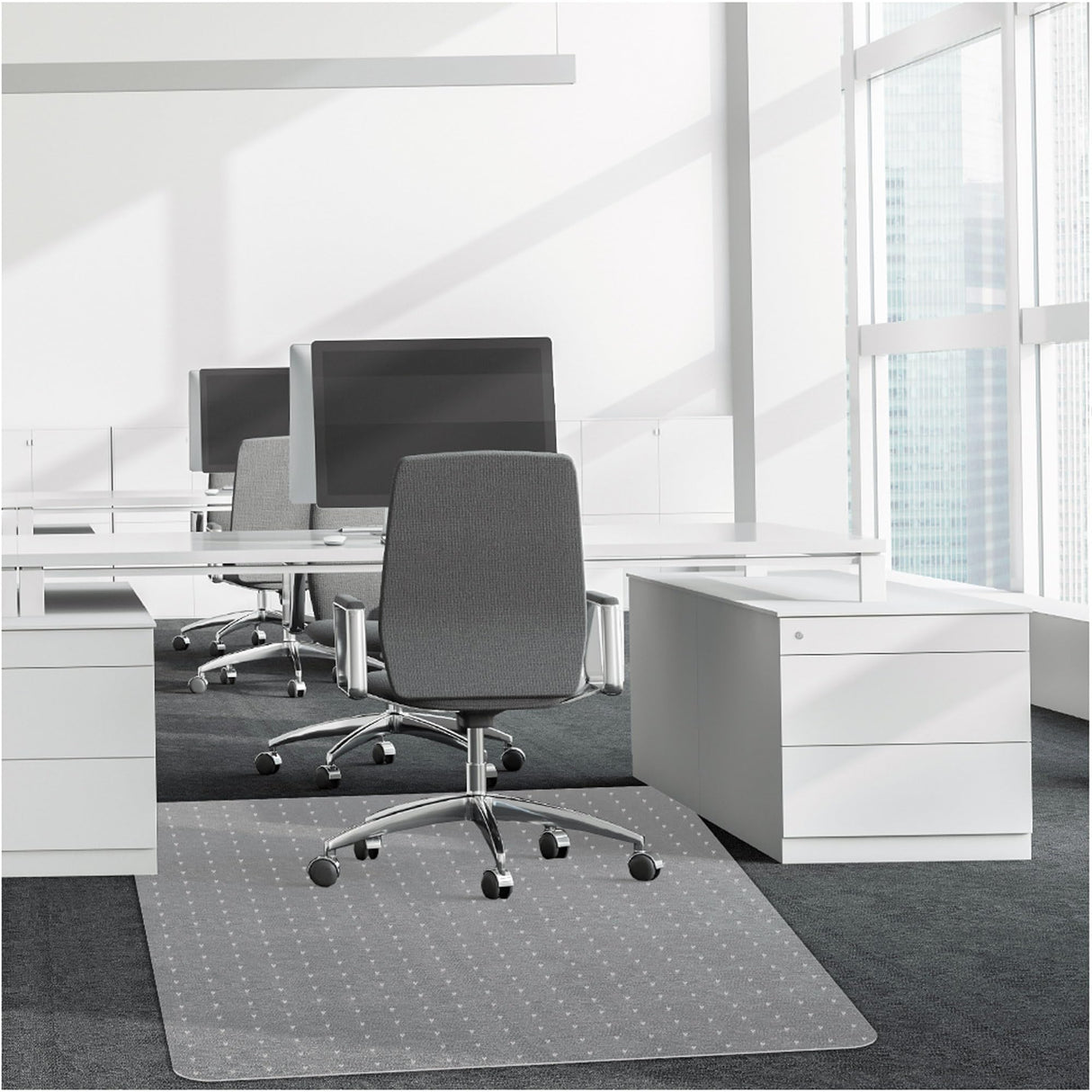 Naturei Chair Mat for Carpet, 36” x 48” Office Desk Floor Mat for Rolling Chairs, Easy Glide Floor Protector for Low Pile Carpet (Rectangle)