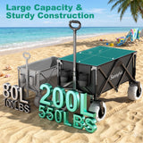SUNNYFEEL 550LBS Beach Wagon with Big Wheels for Sand - 200L Heavy Duty