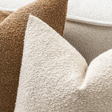 MIULEE 20x20 Inch Christmas Decorative Pillow Covers for Couch Bed Set of 2 Textured Boucle Neutral Winter Throw Pillows Natural Beige Accent Solid Cushion Pillowcases Sofa Livingroom Home Decor