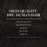 GOO GOO Clip in Hair Extensions Real Human Hair, Remy Human Hair Extensions Clip ins for Women, Natural Human Hair, 18inch 120g 7Pcs, 1B Natural black