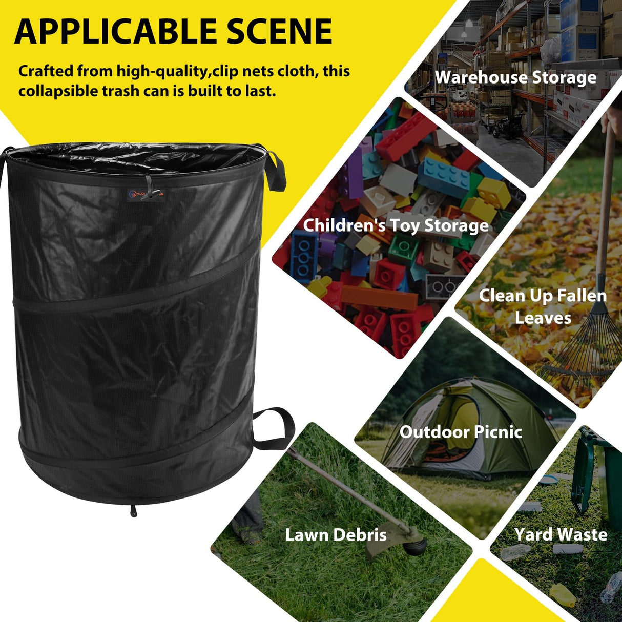 YUDI & GARDEN 45 Gallon Collapsible Trash Can