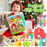 Farm Animals Color Dough Toys for Kids Ages 2-4-8, Big Red Barn Farm Playset with Animal Figures Clay Dough Modeling Tools, Art Crafts Toddler Learning Toy, Ideal Christmas Birthday Gifts