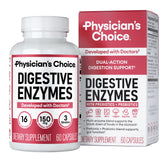Physician's CHOICE Digestive Enzymes - Multi Enzymes, Organic Prebiotics & Probiotics for Digestive Health & Gut Health - Meal Time Discomfort Relief & Bloating - Dual Action Approach - 60 CT