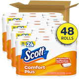 Scott ComfortPlus Toilet Paper, 48 Double Rolls, 231 Sheets per Roll, Septic-Safe, 1-Ply Toilet Tissue