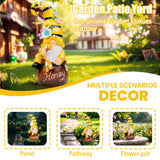 twinbling Birthday Gifts from Daughter Son - 13" Garden Solar Spring Gnomes Statues Outdoor Spring Decor with LED Lighted Bee and Flowers Funny Garden Sculpture for Patio Yard Lawn Decorations Gifts