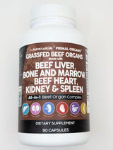 Clean Nutraceuticals Grass Fed Beef Liver Capsules - Premium Quality Supplement Packed with Desiccated, Beef Heart, Beef Spleen, Beef Pancreas Plus Bone & Marrow Dao Enzyme Pills
