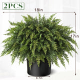 2Pcs Artificial Cedar Potted Plant Christmas Greenery for Front Porch Decor