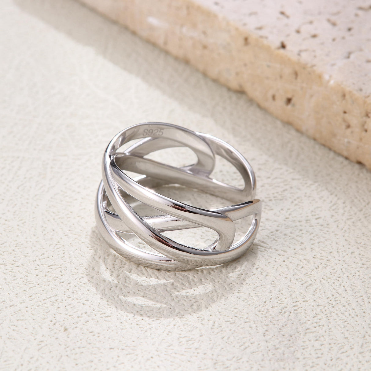 ZELORES Adjustable 925 Sterling Silver Celtic Knot Rings Open Knuckle Rings for Women Thumb Finger Rings Minimalist Cross Line Band Rings (Silver)