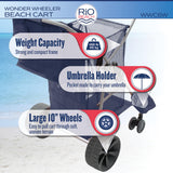 Rio Beach Wonder Wheeler Wide Beach Cart