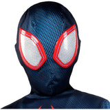 Marvel Miles Morales: Spider-Man Official Youth Deluxe Zentai Costume - Stretch Spandex with Hidden Zippers, Wrist Slits (S) Multi