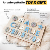 Zuzu Puzzle Puzzles for Toddlers Boy and Girl, Personalized Name Puzzle, 12 Month Toy, Gifts for 0 1 2 3 Years Old, Baby Gifts, Baby Shower, Christmas, NewBaby Gift, 0 3 6 9 12 18 24 36 Months