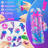 EDsportshouse Decorate Your Own Water Bottle Kits for Girls Age 4-6-8-10,Mermaid Painting Crafts,Fun Arts and Crafts Gifts Toys for Girls Birthday Christmas(Mermaid)