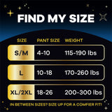 Always ZZZs Overnight Disposable Period Underwear for Women, Size S/M, Black Period Panties, Leakproof, 7 Count, Pack of 2 (14 Count Total)