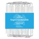 Super Geotextile Landscape Staples - Heavy Duty 11 Gauge Galvanized U-Shaped Sod Pins for Weed Barrier and Landscaping Fabric Stakes - 1" x 6" (100 pcs)