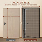 Yotache Left Right Side Opening Magnetic Screen Door Fits Door Size 32 x 78, Reinforced Polyester Net Curtain, Actual Screen Size 34" x 79" Black