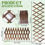 Wood Lattice Fence Panels for Outside 13.4"x78.8" Expandable Natural Wooden Wall Trellis Board Decorative Lattice Trellis Frame for Climbing Plants Vine Ivy Rose Outdoor Balcony Garden 2 Pcs