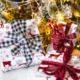 WRAPAHOLIC 30 Inch Jumbo Reversible Christmas Wrapping Paper - 30 Inch x 100 Feet Jumbo Roll Red White Reindeer and Snowflake Wrapping Paper for Christmas, Holiday, Party