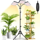 LBW Grow Lights for Indoor Plants with Stand, 642 LEDs Full Spectrum Standing Grow Light, Tall Floor Lamp with 3/6/12H Timer, 6 Brightness, 3 Modes, 63" Adjustable Tripod