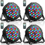LED Stage Lights 4Pack - Czgor 36W RGB DJ Par Lights With Sound Activated Auto Play by Remote & DMX Control Uplights for Events Wedding Party Club Christmas Party Lighting