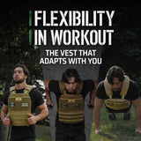 AmStaff Fitness Tactical Weighted Vest - Adjustable Weight Vests for Men & Women - Versatile Wearable Weighted Vest for Fitness Workouts, Strength and Endurance Training, Running, WO - (30lb)