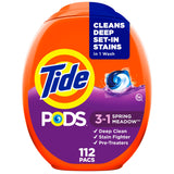Tide PODS Laundry Detergent Pacs, 3-in-1 Stain Remover, Odor Fighter, Color Protector, 112 Count, HE compatible, Original Scent