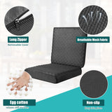 BALAPET Recliner Cushions for Long Sitting, Egg Crate Foam Recliner Cushion for Elderly Reduces Muscle Fatigue and Provides Air Flow, Extra Large Non-Slip Seat Cushion with Back Support Cushion(Black)