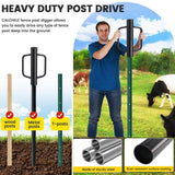 12 lb Steel Fence Post Driver, 17 in T-Post Pounder, 2.7" Inner Diameter