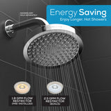 SparkPod Shower Head - High Pressure Rain - Premium Quality Luxury Design - Easy Clean Adjustable Replacement for Your Bathroom Shower Heads (Polished Chrome Finish, 6 Inch Round)