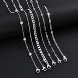 MBW Silver Bracelets for Women Trendy, Dainty 14K Silver Plated Cuban Link Chain Pearl Bracelet Silver Stackable Bracelet Stack Waterproof Tiny Cute Bracelet Set Layering Bracelet Minimalist Jewelry