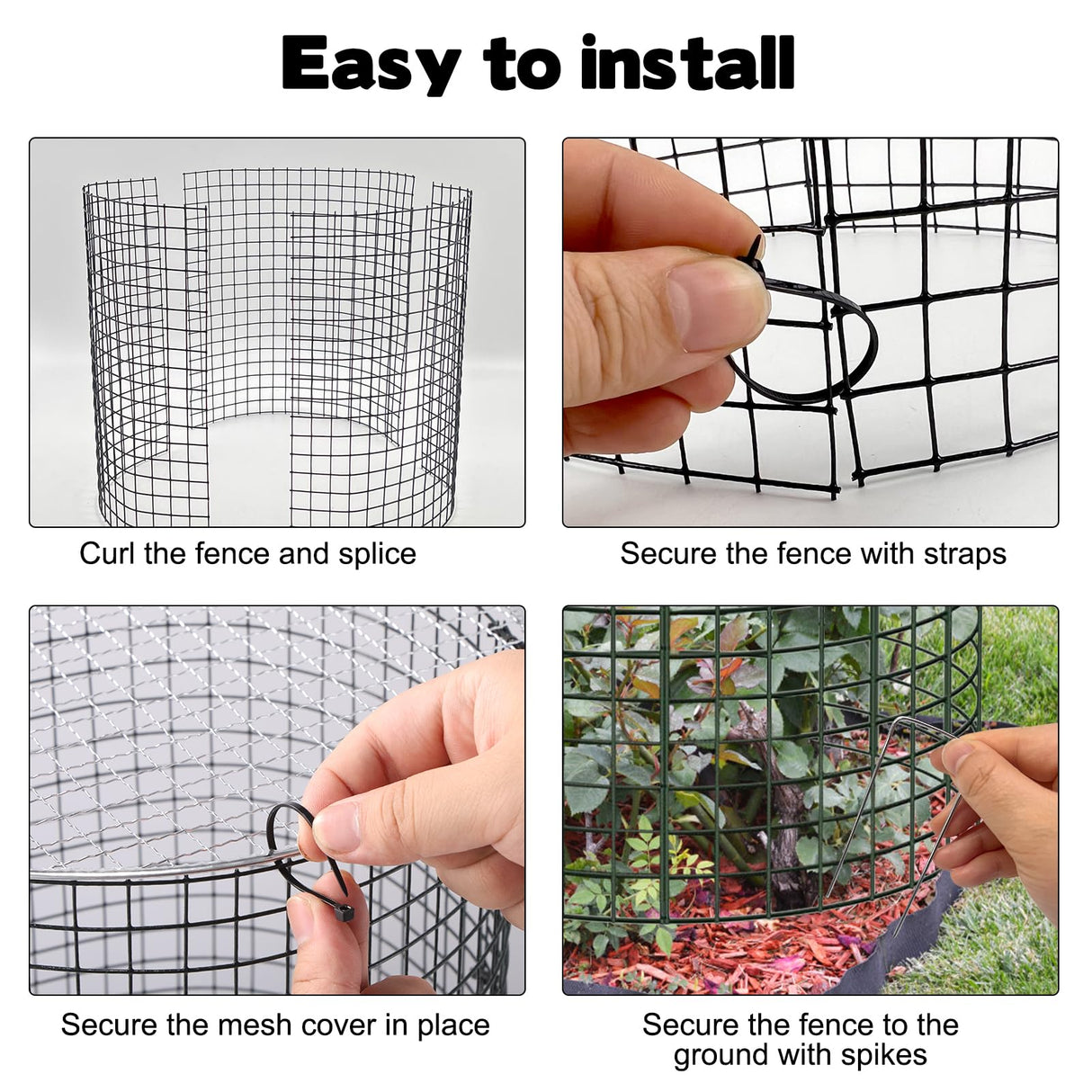 30 Pcs 24'' x 12'' Large Wire Plant Protector from Animals With Metal Cover, 10 Pack Metal Plant Cage Chicken Wire Cloche with 10Pcs Metal Covers to Keep Animals Out, Garden Protection Bunny Barricade
