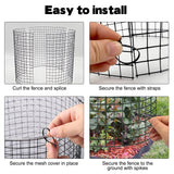 30 Pcs 24'' x 12'' Large Wire Plant Protector from Animals With Metal Cover, 10 Pack Metal Plant Cage Chicken Wire Cloche with 10Pcs Metal Covers to Keep Animals Out, Garden Protection Bunny Barricade
