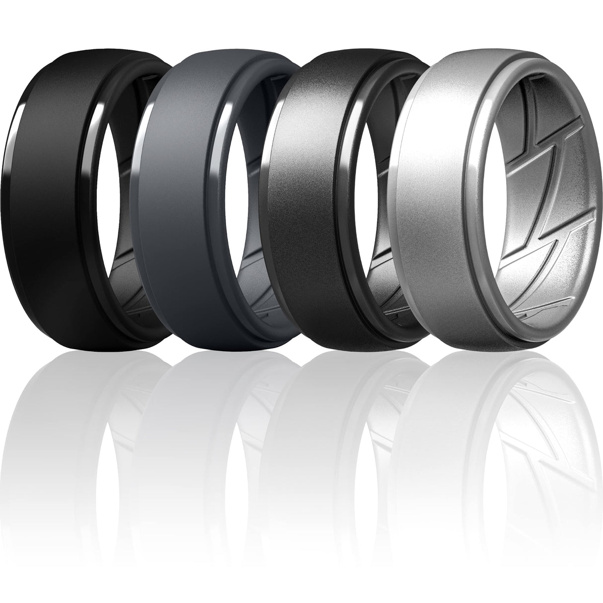 ThunderFit Men's Silicone Rings, Breathable Rubber Bands, 10mm Wide