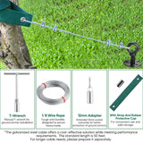 Ciyivak 18'' Ground Anchors Screw in Heavy Duty, Shed Anchor Kit with Straps & Steel Cable & Tools, Earth Anchors for Mobile Home, Carports, Swing Set, Tree, Trampoline - Secure Against High Winds(4)