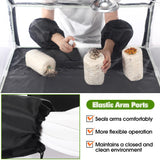 Meonum Mushroom Grow Tent and LED Growing Light Kit, 30 x 20 x 20 Inch Portable Large Still Air Box, Mycology Mushroom Growing Kit, Indoor Propagation Stations with 48 LED Mushroom Grow Lamp(Black)