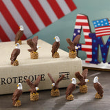 Soulchen 50 Pcs Patriotic Mini Resin Bald Eagle 250th Anniversary Figurines Tiny Resin Animals Eagle Statue for Veterans Day Miniature Garden Office Home Cake Topper Decor Gift (Mixed Style)