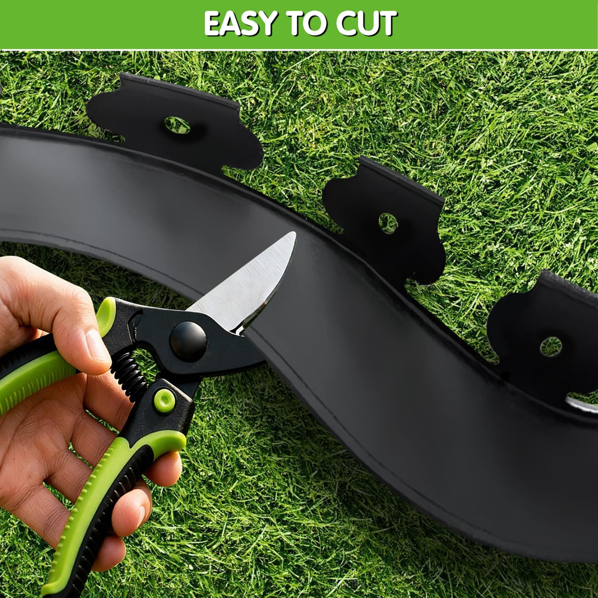 Landscape Edging, Garden Edging Border No Dig 2" Tall x 20'with 20 Stakes, Plastic Edging for Landscaping Border - Easy Install & Cut, Flexible for Flower Beds, Lawn, Yard, Paver