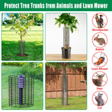 UQM 6 Pack Tree Trunk Protector, 12 Pcs Metal Tree Guards Trunk Protector