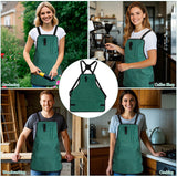 LUCKIPLUS Gardening Apron, Garden Apron for Women with Pockets, Waterproof 600D Heavy Duty Cross Back Work Tool Aprons for Men Gardeners Painting