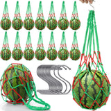 Irenare 15 Pack Melon Hammocks Cradles with S Hanging Hooks Heavy Duty Watermelon Hammock Net to Prevent Falling for Growing Cantaloupe Pumpkin Watermelon in Vertical Garden (Red,Green)