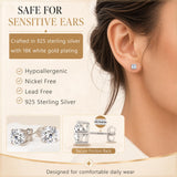 Impalsory 1CT Moissanite Stud Earrings for Women and Men, 6.5mm, 4 Prong