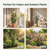 46.6" Tall Plant Trellis for Climbing Plants Indoor Outdoor, Durable Metal Trellis for Potted Plants, Adjustable Climbing Plant Support for Vines, Clematis, Morning Glories, Ivy, Black, 2 Pack