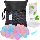 VOGVOG Reusable Ice Cubes for Coolers, Zero Refreezable Ice Cubes Set with Storage Bag, Non-Melting BPA-Free Plastic Ice Cubes for Drinks, Camping, Beach (Color-Changing, Round-300 Pack)