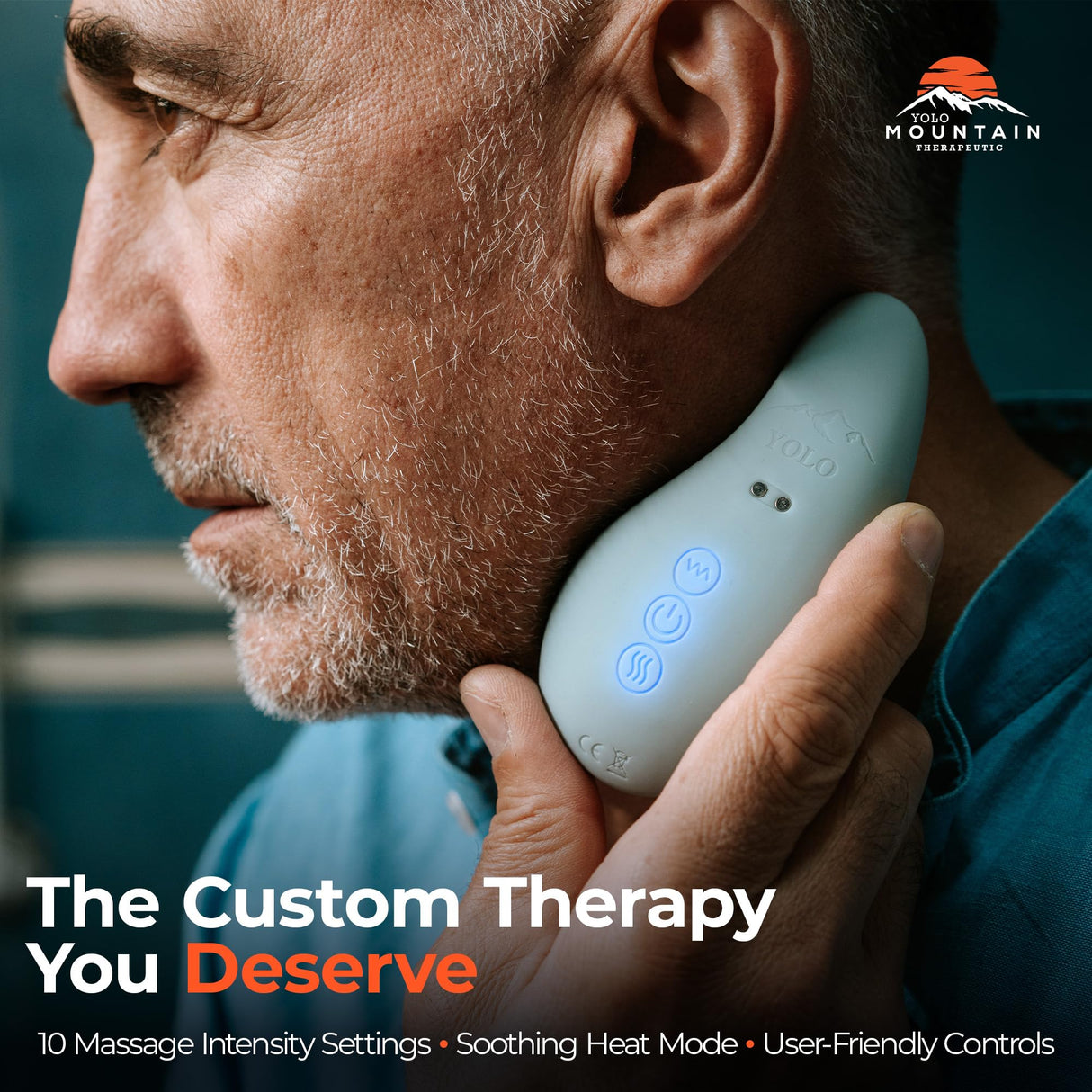 TMJ Relief Products Jaw Massager w/ Soothing Heat, Patented TMJ Massage Tool w/ 10 Gentle Vibration Modes, Eases TMJ Jaw & Neck Pain, Stiffness, Tension, Headaches, Migraine Relief, FSA/HSA Accredited