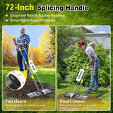 Lawn Leveling Rake, Heavy Duty 17" x 10" Stainless Steel Lawn Leveler for Soil Dirt Leveling Spreading,72" Adjustable Long Handle,Golf Field,Lawn,Tight Spot Landscaping Tool,Ground Leveler for Yard