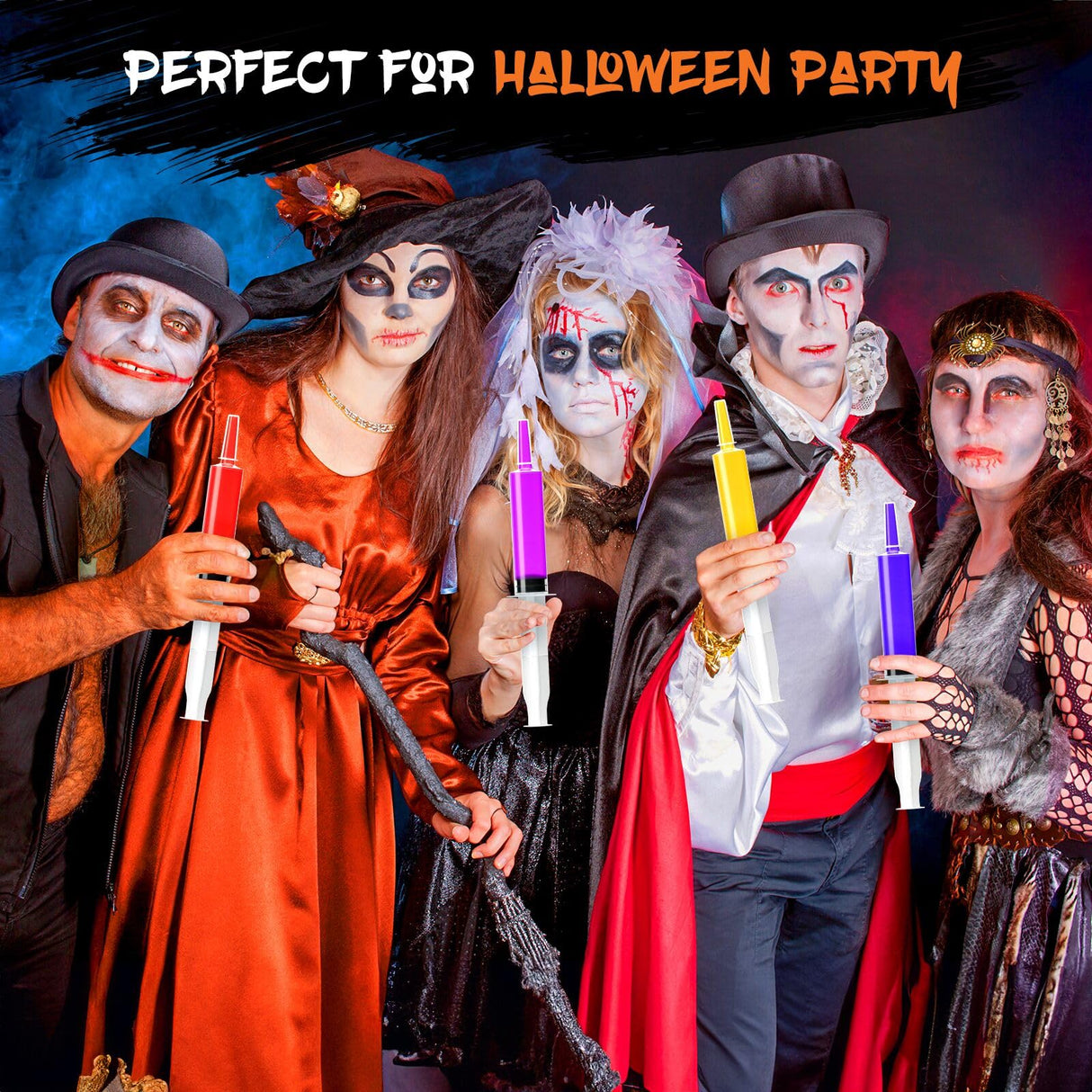 60 Pack Jello Shot Syringes - 30ml/1oz Plastic Syringe with Tip Cap for Liquid BPA-Free, Capacity Resuable Jelly Shot Suringes for Halloween Christmas Thanksgiving Party