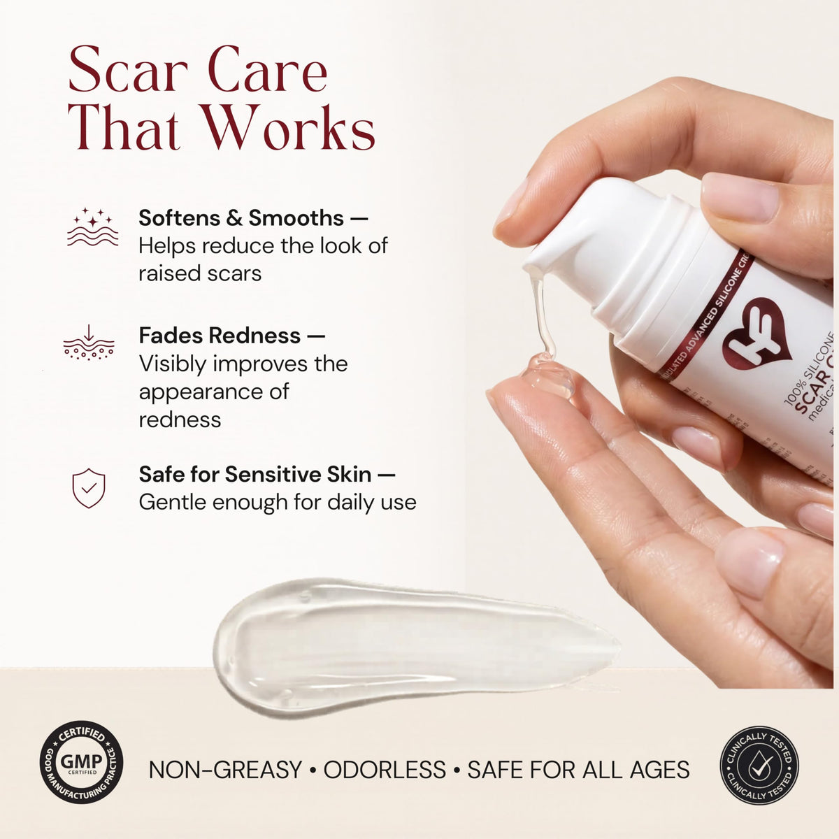 HealFast Silicone Scar Gel - Medical Grade Scar Cream for Surgical Scars
