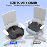 Airllantry Seat Cushion, Memory Foam Pressure Relief Coccyx Cushion for Tailbone Pain, Extra-Large Butt Pad for Office Chair, Car Seat, and Gaming Chair Pain Relief, Extra Cover