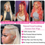 GZX 26 Inch 613 Lace Front Wig Human Hair 13X4 Blonde Straight HD Transparent Lace Frontal Wigs Human Hair Pre Plucked with Baby Hair 180% Density Blonde Glueless Wigs Human Hair